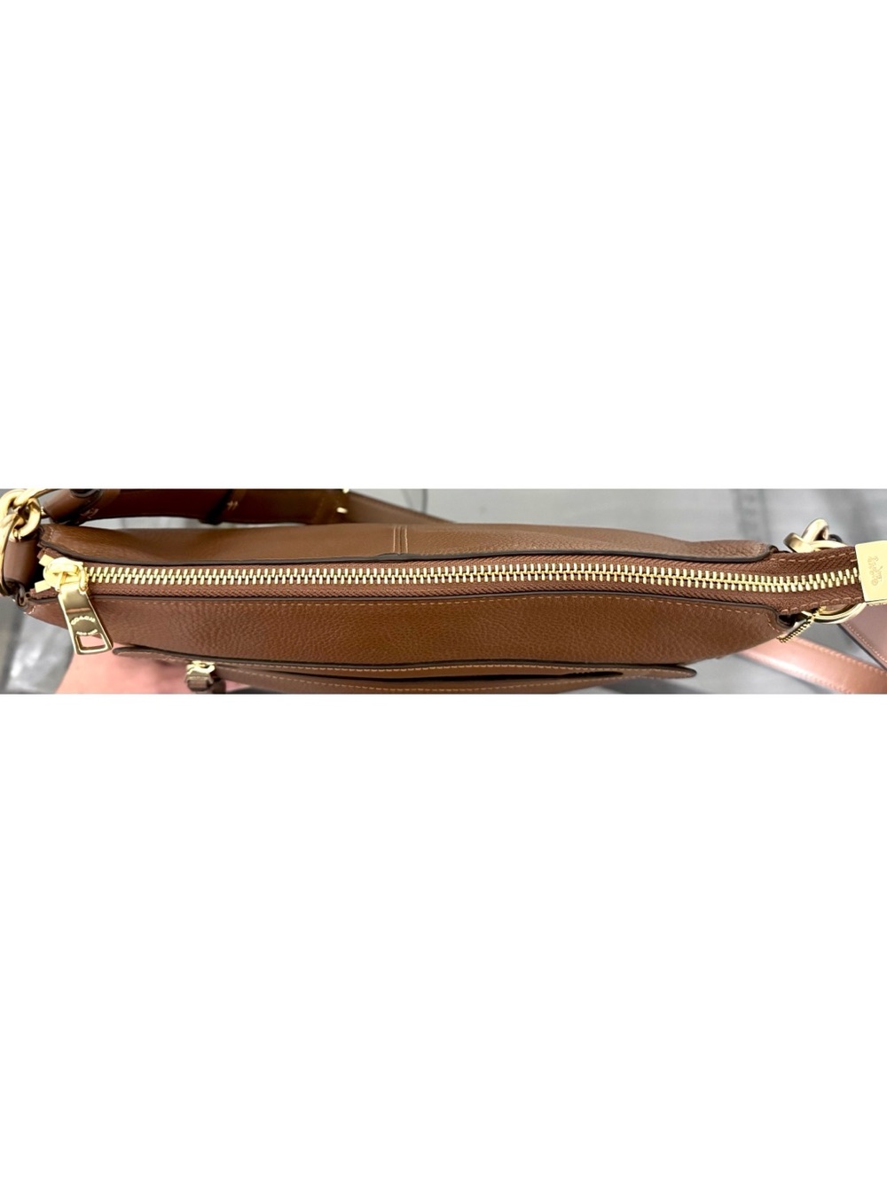 COACH Mae File Crossbody Bag | BROWN Pebble Leather |‎ Gold Hardware - Picture 7 of 10